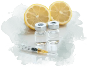 Image of lemons, vials, and syringe symbolizing testosterone therapy, medical weight loss including GLP-1 medications, and wellness injections at Infinite You Wellness Clinic.
